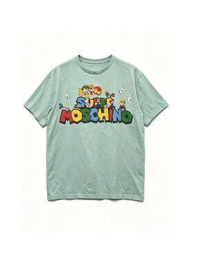 Pre-owned Moschino x Nintendo Super Mario "Super Moschino" T-Shirt Mint green S